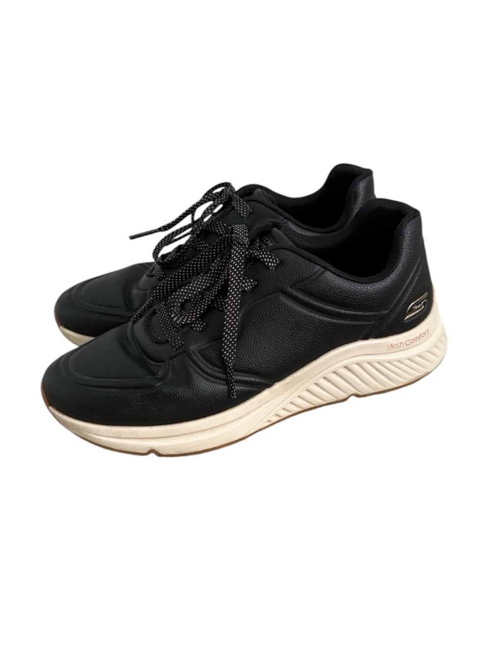 Skechers Women's Bobs Squad Arch Comfort B Sweet Black White Sneaker Shoes